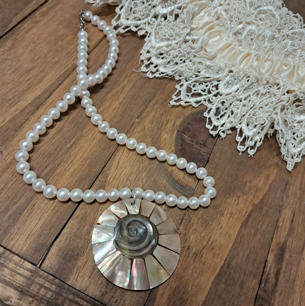 Abalone Shell Pendant Necklace - Picture 5 of 5